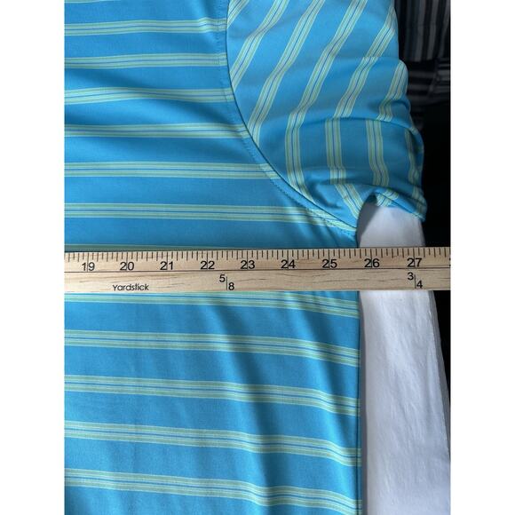 Pebble Beach Performance Golf Polo Shirt Mens XL Blue Striped Stretch Spring - Picture 10 of 10